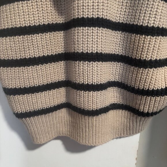 Striped Pattern Drop Shoulder Hooded Sweater,Long Sleeve XS/2 - Picture 6 of 12